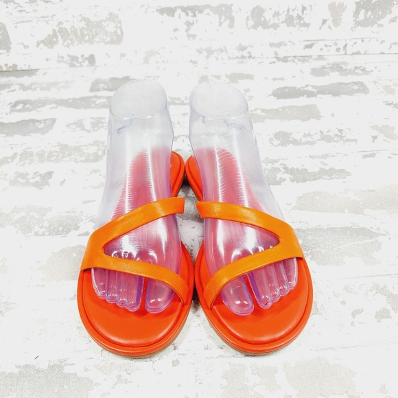 New Sarto By Franco Sarto Women's Red Leather Gwyneth Slide Flat Sandals V177 - Picture 3 of 12